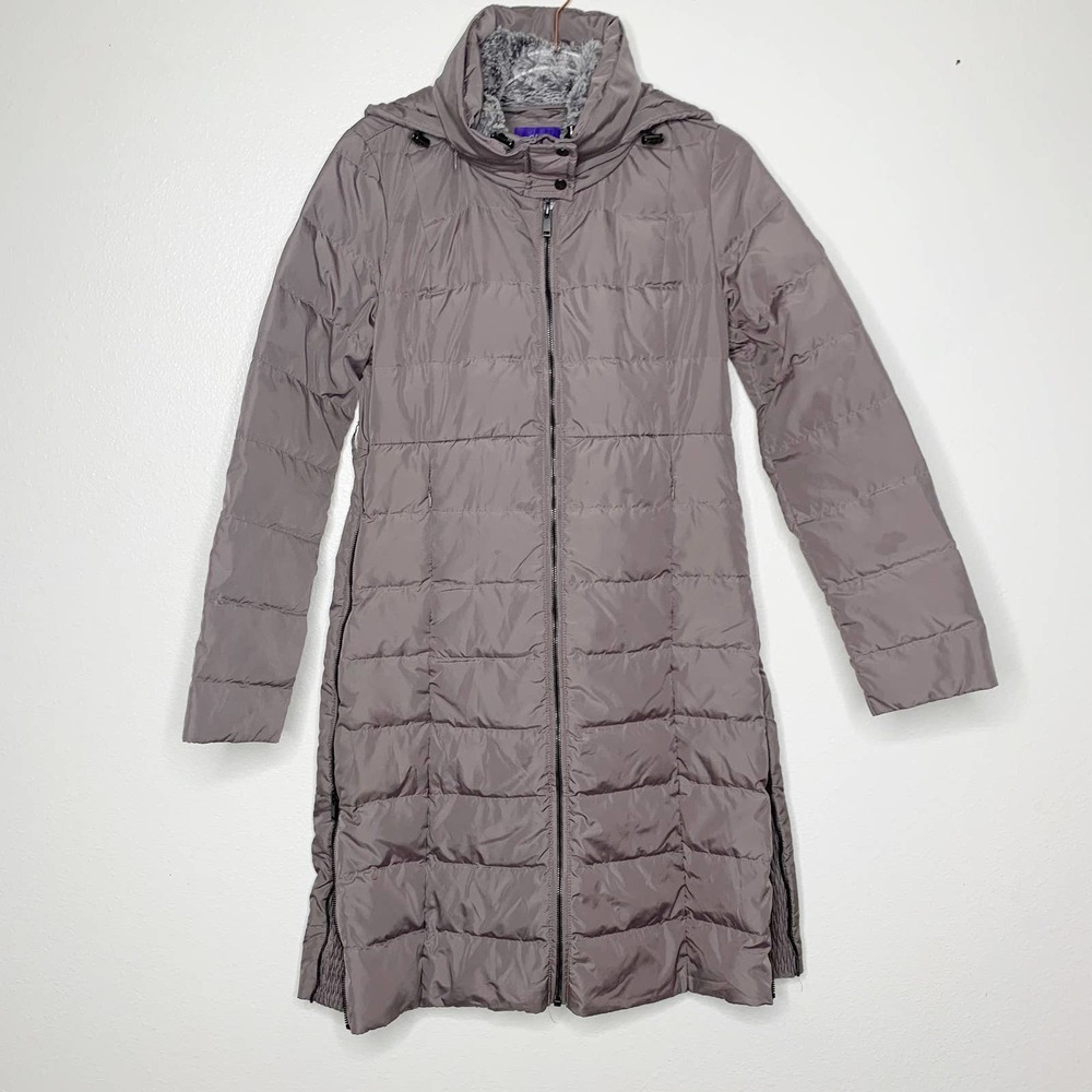 SERAPHINE Womens Maternity Gray Puffer Parka Jacket sz 2
